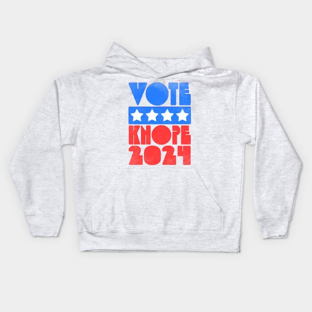 Vote Knope 2024 -- Retro Faded Style Kids Hoodie by DankFutura